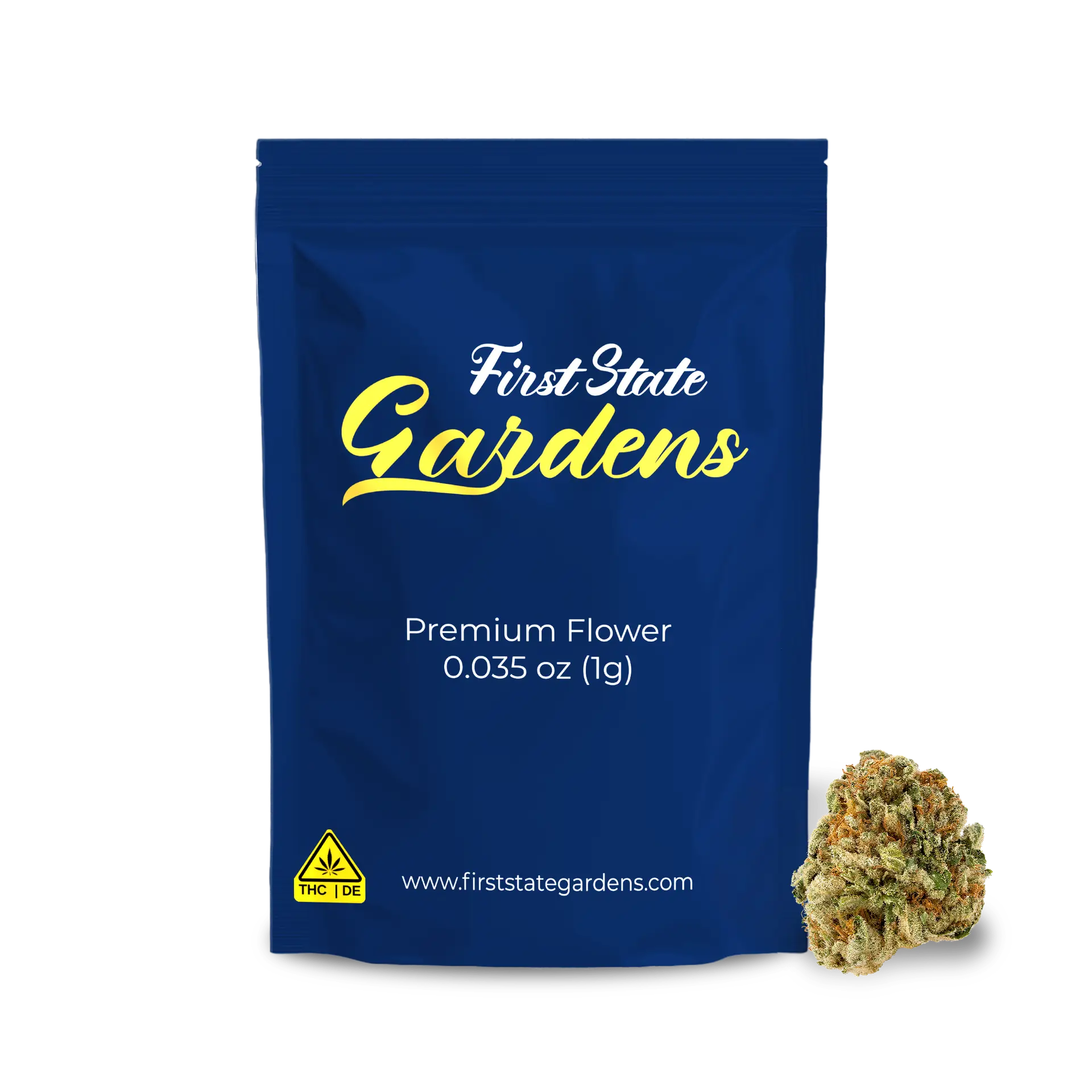 First State Gardens Grape Soda premium cannabis flower 1g packaging with bud