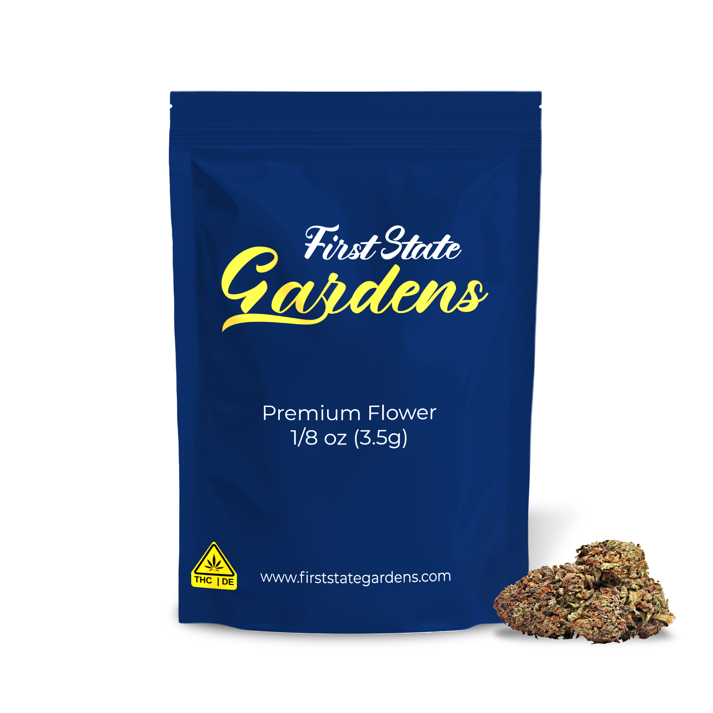 First State Gardens Lemon Cherry Runtz premium cannabis flower 3.5g packaging with bud